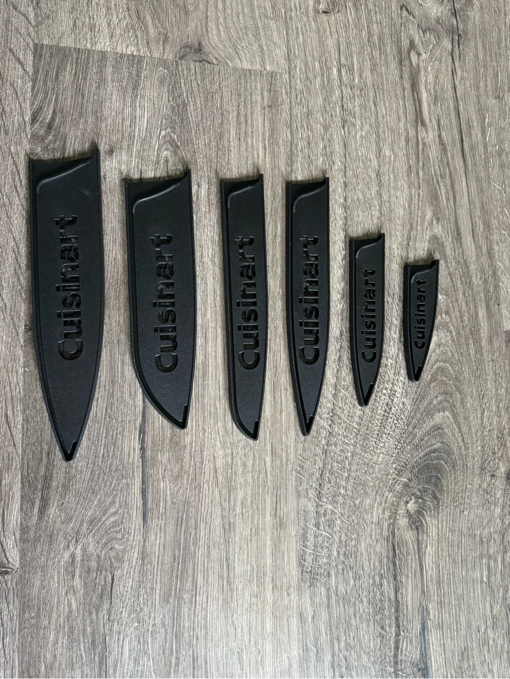 Set of Six Black Plastic Cuisinart Knife Blade Guards